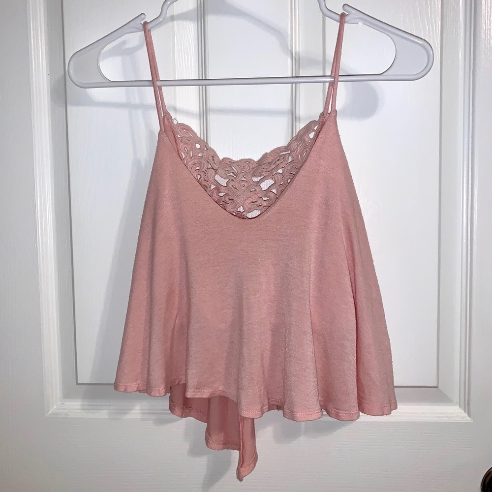 Cropped Cami with Lace Back